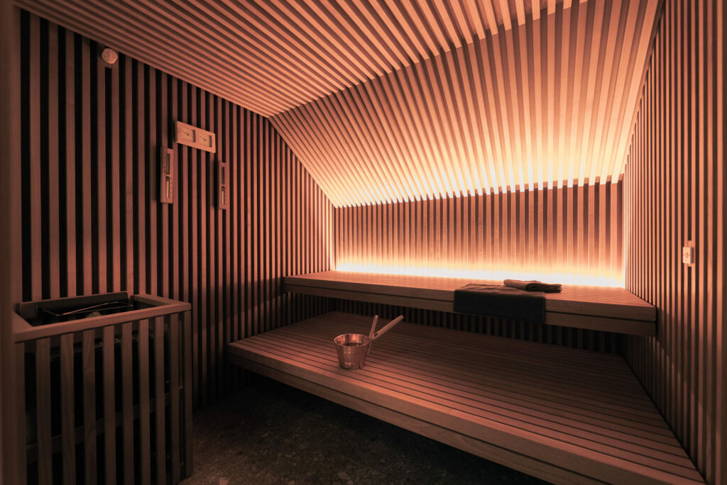 Sauna mit Handtüchern